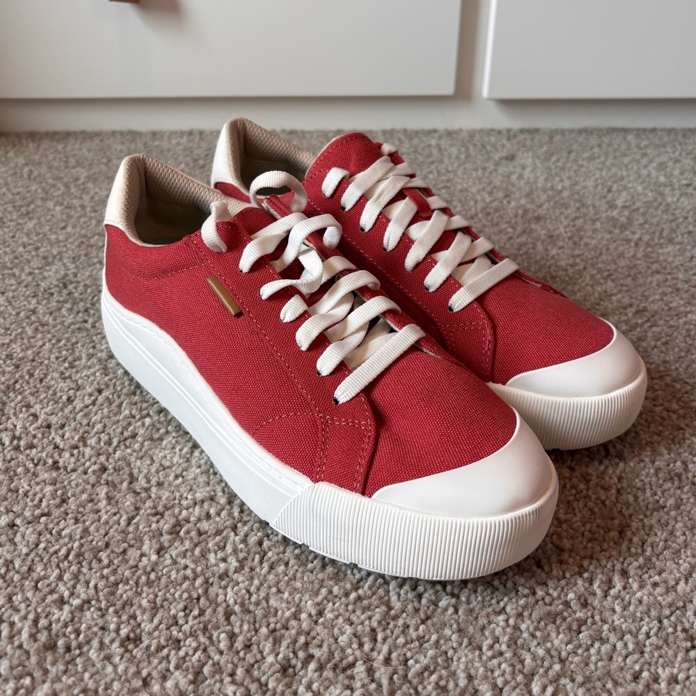 Dr. Scholl's Time Off Oxfords Red Fabric - Picture 2 of 5